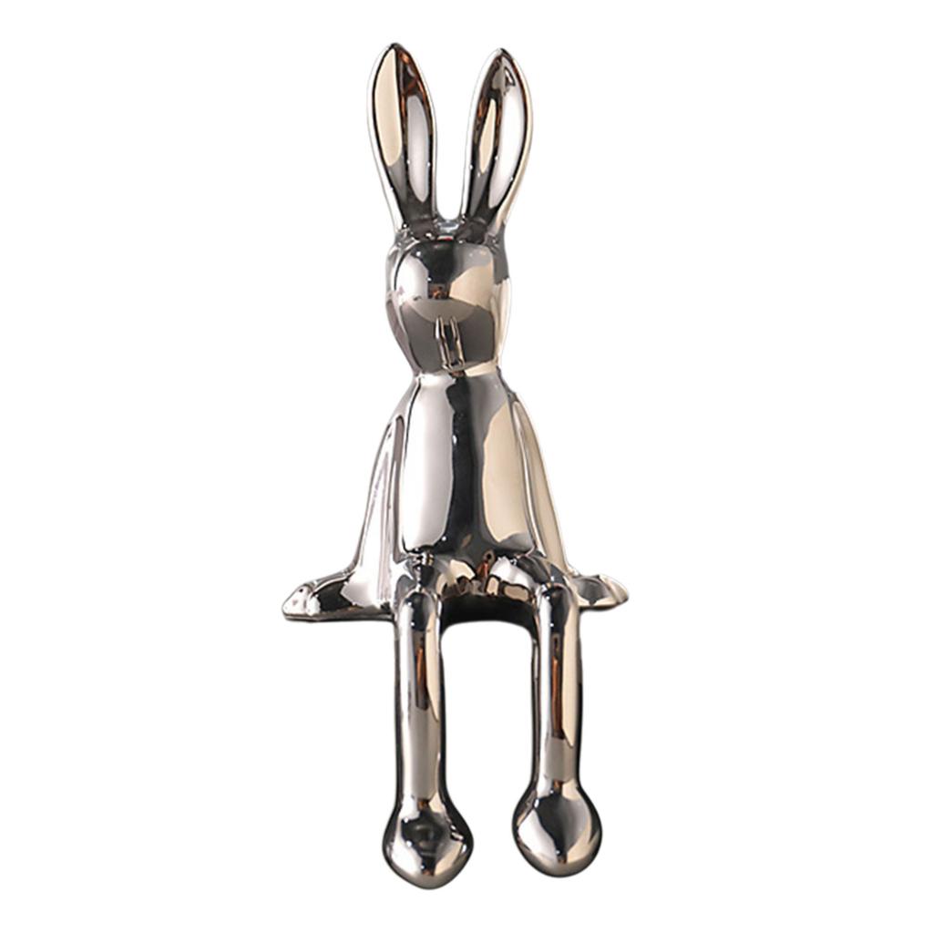 Цветная керамическая статуэтка кролика, декоративная скульптура животного для книжной полки, гостиной и спальни