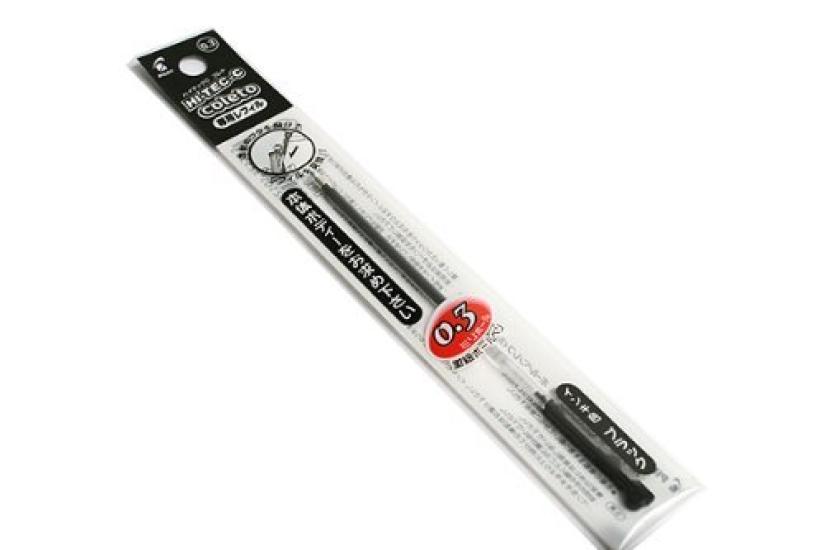 Pilot Gel Ink Ballpoint Pen Refill Black Pack of 10 Hi-Tec C-Colle 0.3mm (LHKRF-10C3-B) /