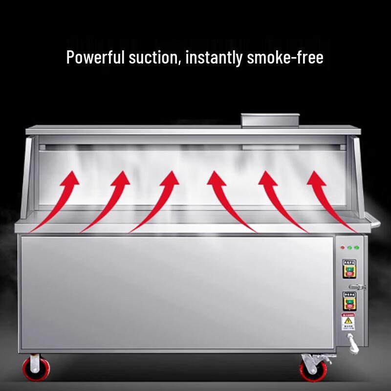 Commercial Mobile Charcoal BBQ Cart with Purification System