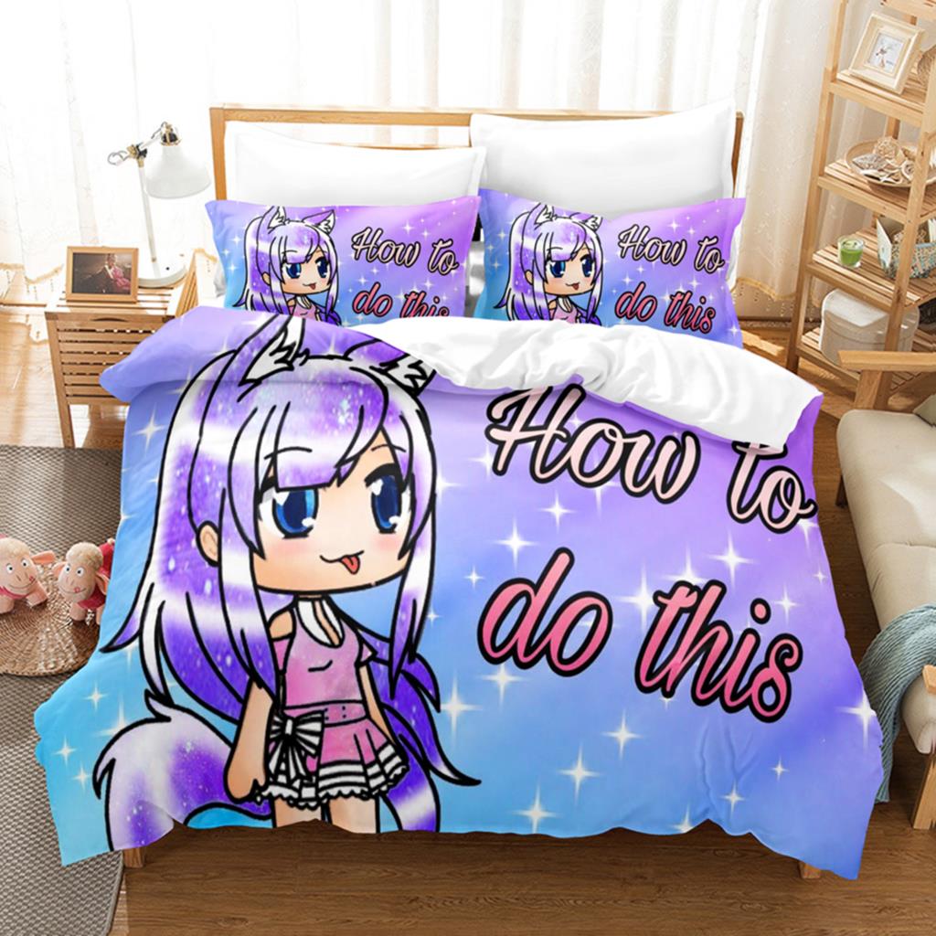 3D Print Anime Kawaii The Gacha Girl Bedding Collections Duvet Cover Collection With Pillowcase Twin Full Queen King Bedclothes With Bed Linen