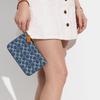 New COACH Fabric Clutch Wrist Bag Medium Size Women's Denim Blue CA538-B4UDF