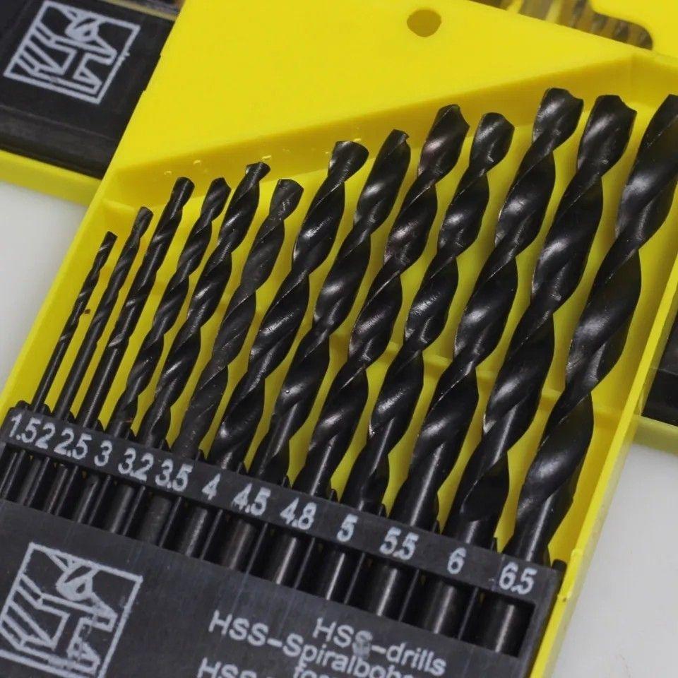 High-Speed Steel Drill Kit 13 Piece Set, Impact Quick Change Drill Kit For Cast Iron Hardening Metal Wood And Plastic