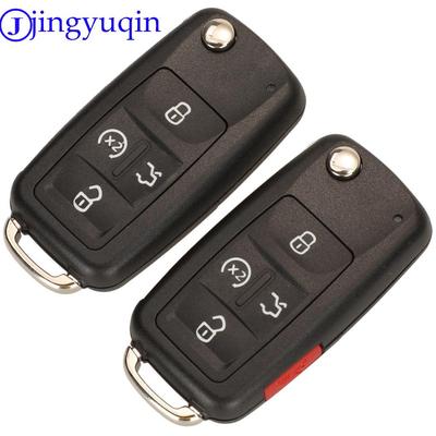 Jingyuqin 4/5 кнопок чехол для автомобильного ключа оболочка для VW/VOLKSWAGEN Sharan Caddy Eos Golf Jetta Beetle Polo Up Tiguan Touran складной