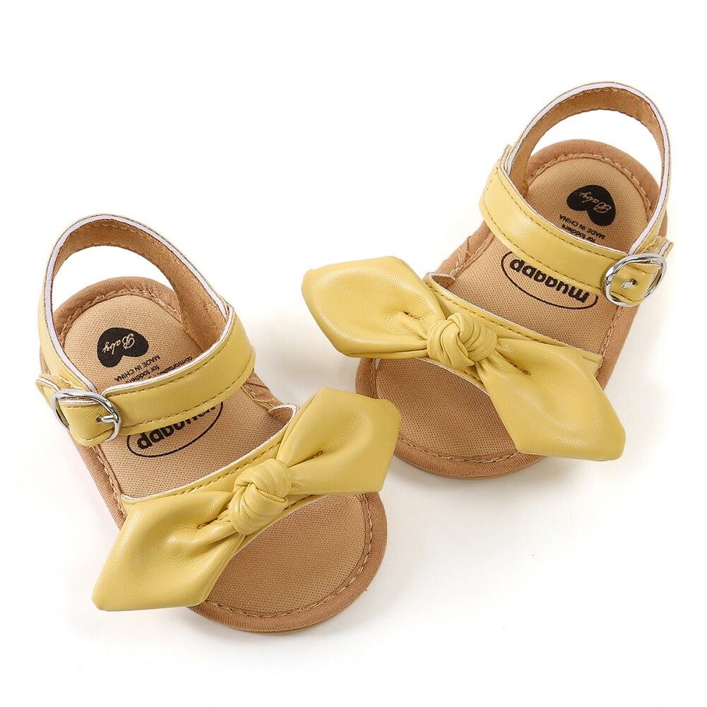 Summer Infant Baby Sandals Shoes PU Leather Bowknot Toddlers Newborn Girls Sandals Kids Girls Flat Footwear 0-18M