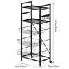 5 Tier Mesh Wire Rolling Cart Kitchen Storage Organizer Utility Cart Fruit Vegetable Metal Basket Storage Trolley Carts Wheels