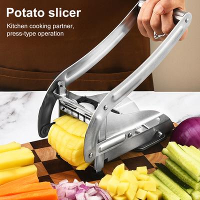 Нож для картофеля фри, из нержавеющей стали, с нескользящей присоской, многофункциональная овощерезка для картофеля, моркови, огурцов