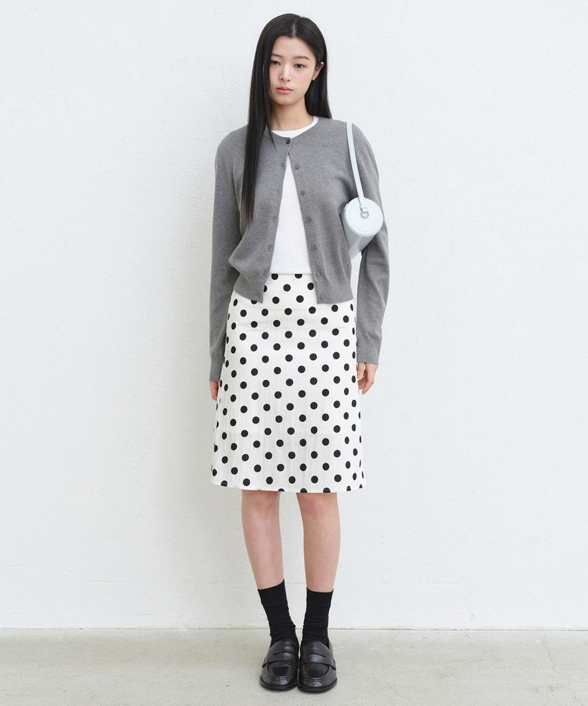 Musinsa Standard Woman Women'S Polka Dot Knee-Length Skirt [Cream]