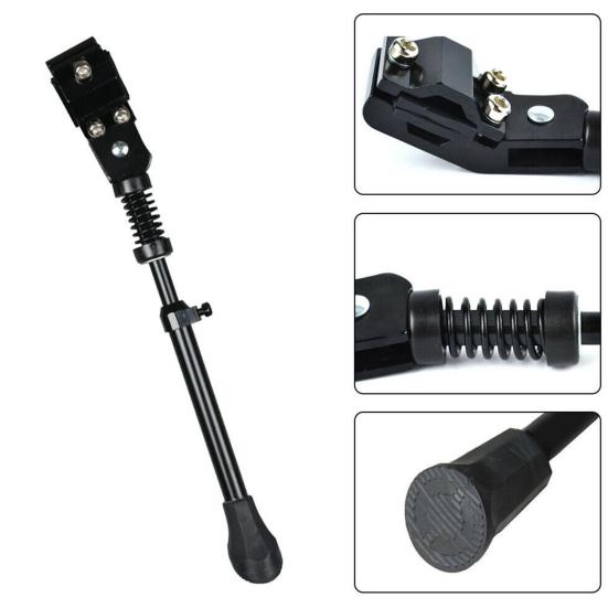 Подставка для велосипеда с резиновыми ножками, регулируемая длина, конструкция с пружинным буфером, задняя подставка для велосипеда из алюминиевого сплава, боковая подставка