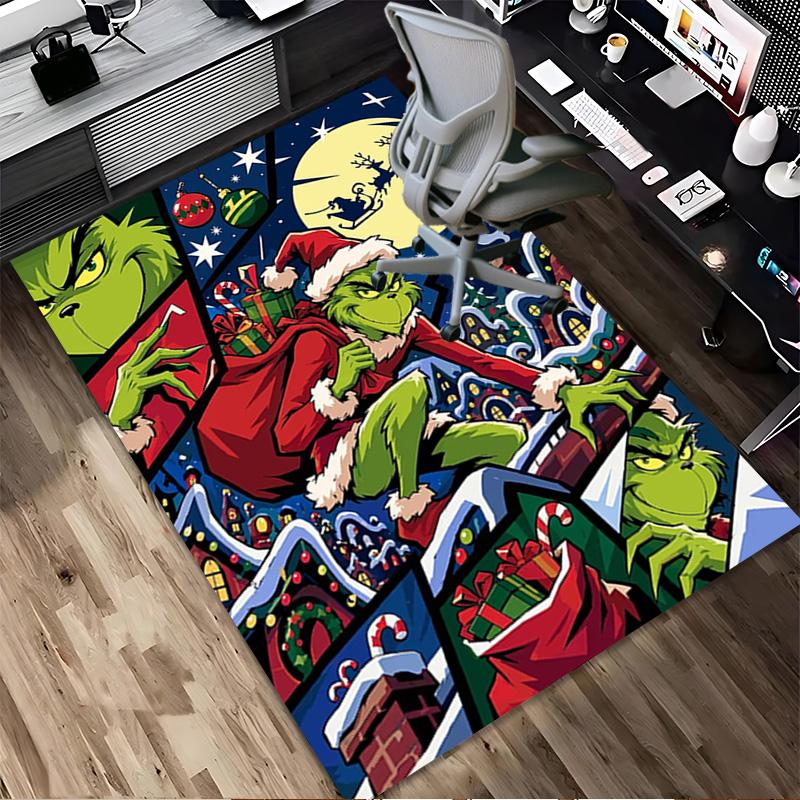 Grinch Christmas Living Room Non-Slip Area Rug Soft Carpet for Bedroom Game Playroom Sofa Office Home Decor Doormat Christmas Gift C9211485