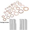 396Pcs Copper Washer O-Ring Kit M5-M22 Sealing Spacers for Sump Plugs Oil Seals Plumbin Durable Gasket Set With Tweezers