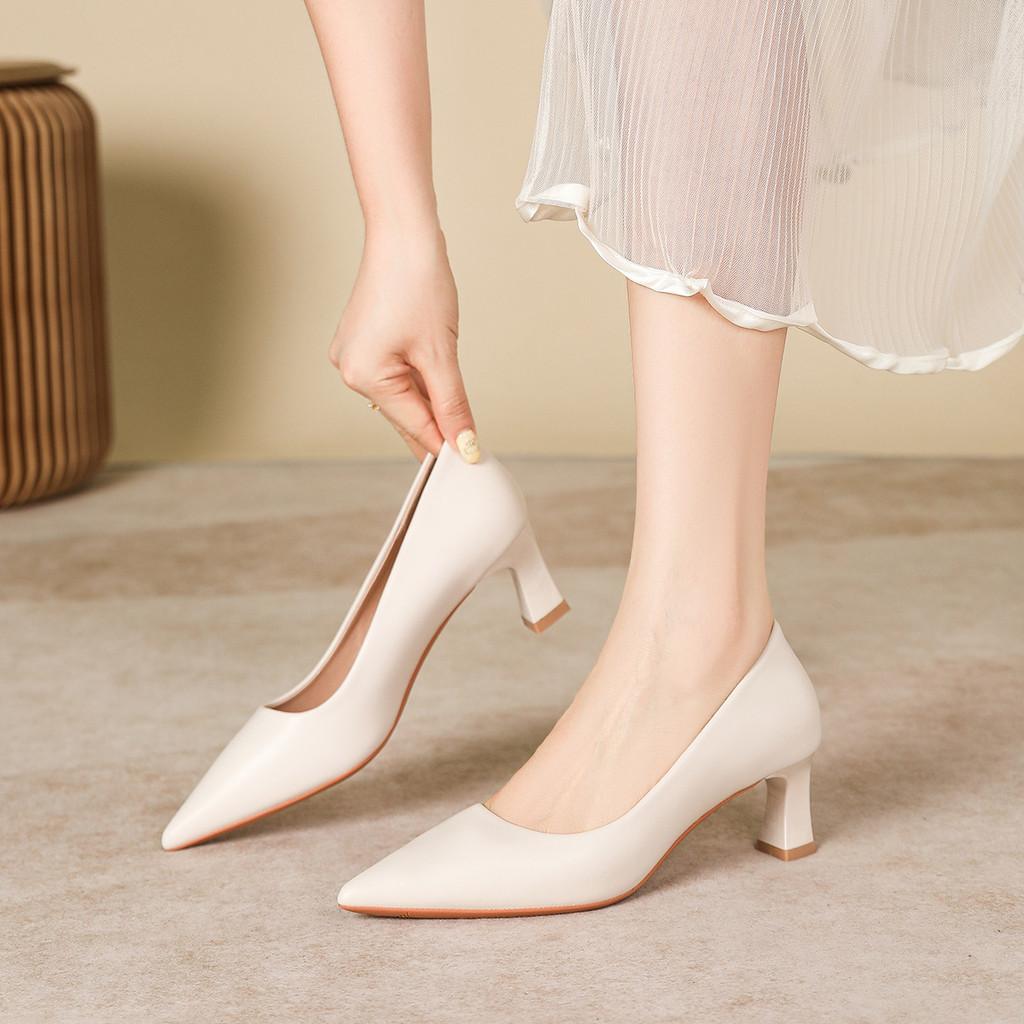 High Heel Court Shoes For Women With Superfiber Material For Work And Casual Wear