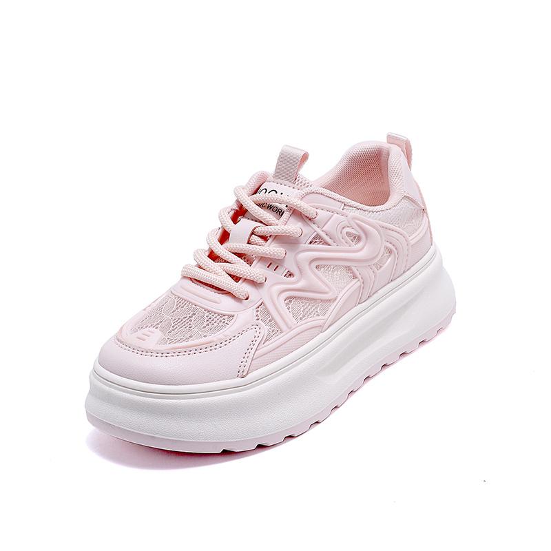 Новые летние модные универсальные женские туфли, повседневные спортивные туфли с толстой подошвой из дышащей сетки для студентов