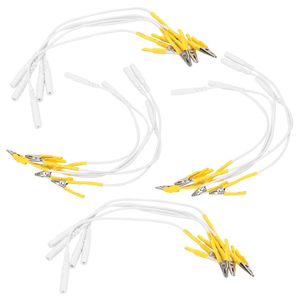 20pcs / bag Clip Electrode Lead Wires Cable for TENS Unit Physiotherapy Machine Yellow