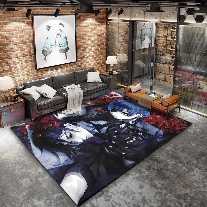 Black Butler Carpet Rug For Living Room Bedroom Home Sofa Decoration Kids Play Nonslip Floor Mat
