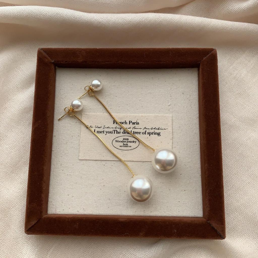 Classic and elegant gold fine chain pearl fringed earrings, earrings, smart, exquisite and delicate, elegant, niche and fashionable, versatile.