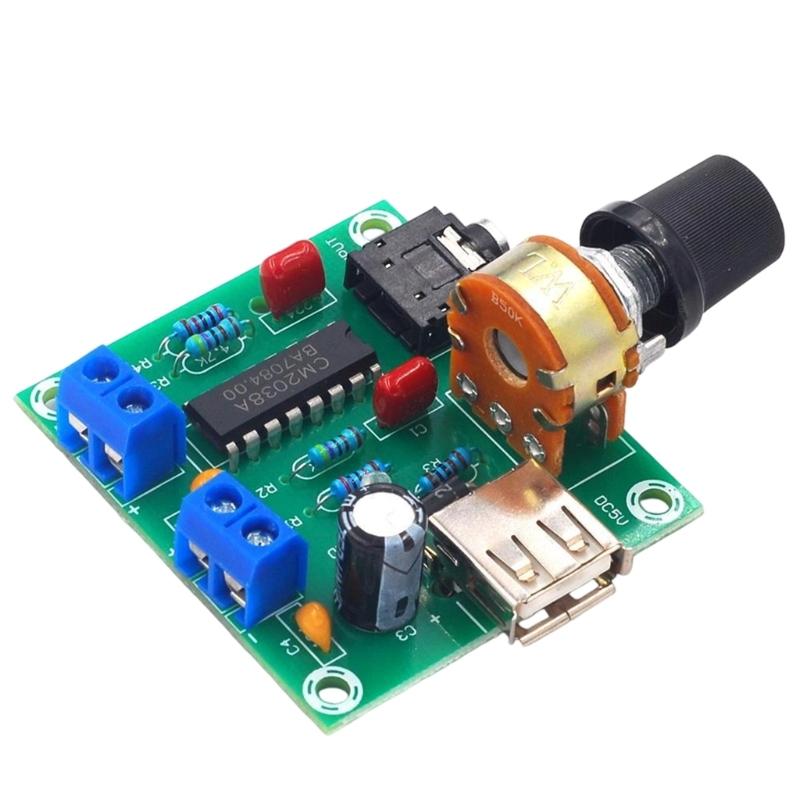 PM2038 5 Вт x 2 Плата слухового усилителя с схемой питания от USB для DIY-проектов и чистым звуком