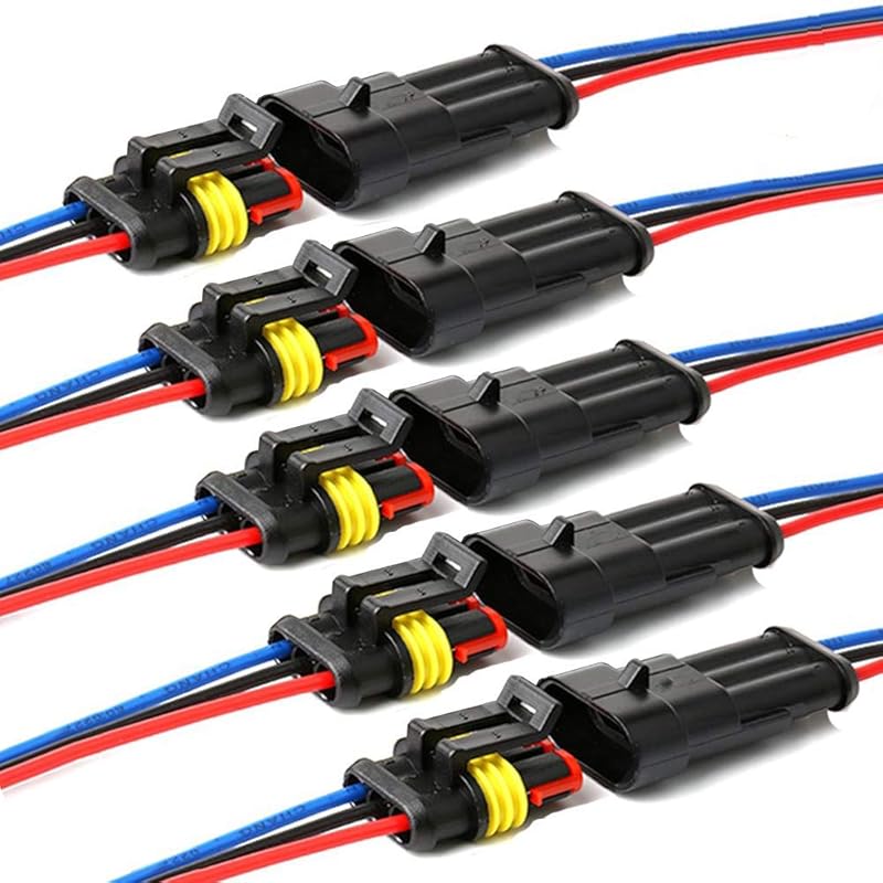Way Car Waterproof Electrical Connector,16 AWG 2 Pin Plug Auto Electrical Wire Connectors For Car, Truck, Boat, And Other Wire Connections.(5