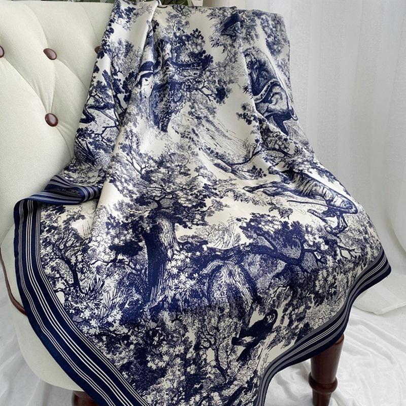 Фэнтезийные джунгли, шелковый креп-сатин квадратный шарф женский весенне-осенний универсальный шарф из тутового шелка производитель