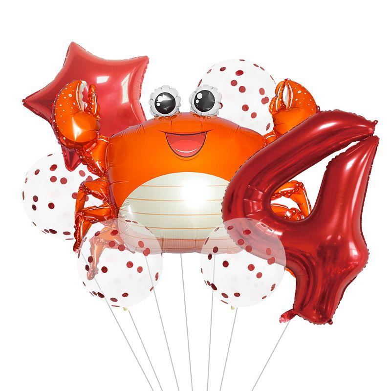 Набор воздушных шаров на тему океана, украшение для детского дня рождения, шары с цифрами