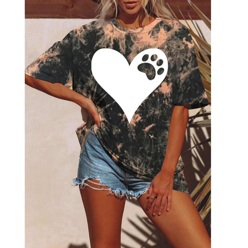 Новые летние женские модные футболки с принтом в виде тюля, топы, футболки с принтом в виде сердца, женская одежда с коротким рукавом, повседневная стильная женская одежда