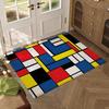 Geometric Painter P-Piet M-Mondrian Floor Mat Soft Thickened Flannel Door Mat Non-Slip Living Room Rug Home Decor