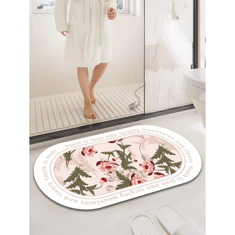 Washroom Doorway Moisture-wicking Mat Soft Diatom Mud Home Technology Cloth Bathroom Non-slip Mat Foot Toilet Quick Drying Mat
