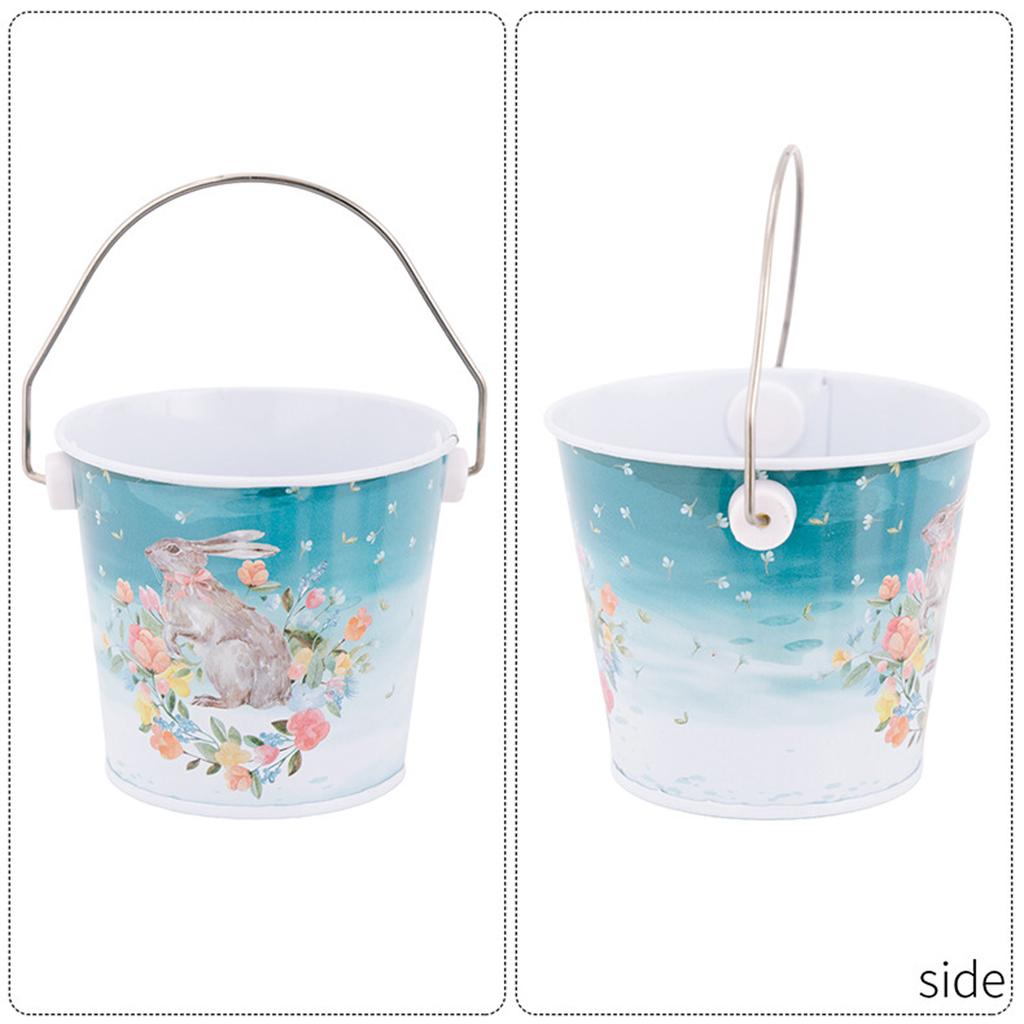 Кованая Железная Коробка для Хранения Пасхальное Яйцо Заяц, Ведро для Хранения Конфет и Подарков, Жестяная Коробка для Хранения