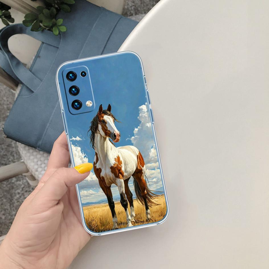 CJ53 Fine Horse Soft Shell Transparent Phone Case for Motorola Moto Edge 20 30 40 50 S30 Fusion Ultra Pro Neo Lite + G200 G23