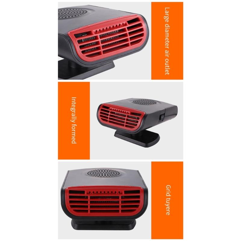 12V Car Defroster Demister Heater Cooling Fan Adhesive Windshield Defogger Car Interior Accessories Angle Adjustable