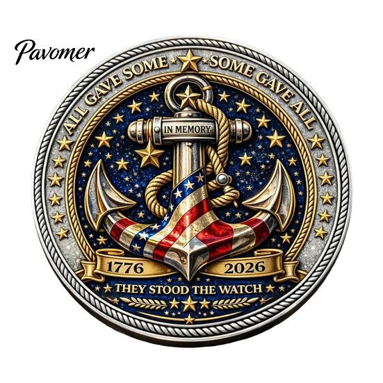 Круглая сувенирная монета "Стражи Моря" Challenge Coin, Они Стояли на Страже, Коллекционная, Двусторонняя, Гравированная, Подарок для Ветерана Военно-морского Флота