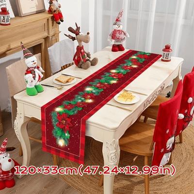 Новый Год Рождество Скатерть Navidad Подарок Рождественская Вечеринка Рождественский Флажок на Стол Чехол Флаг Покрытие Стола Домашние Украшения Стола