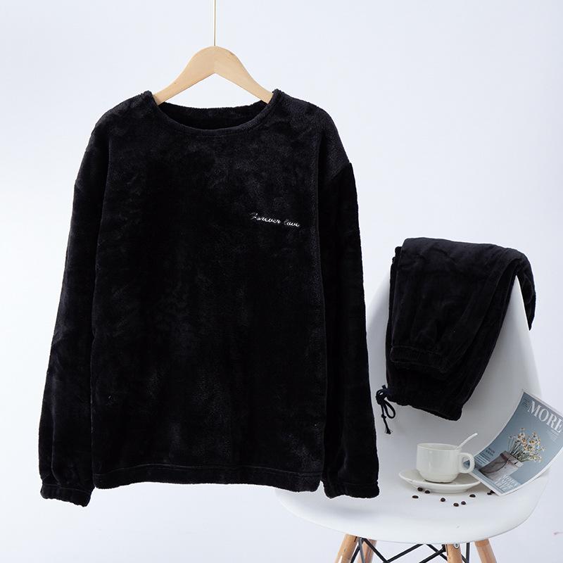 Men's Flannel Pajama Sets Fleece Pjs Winter Warm Lounge Sleepwear Soft Comfy Pajamas for Men Long Sleeve Pullover Tops Lounge Pants Loungewear