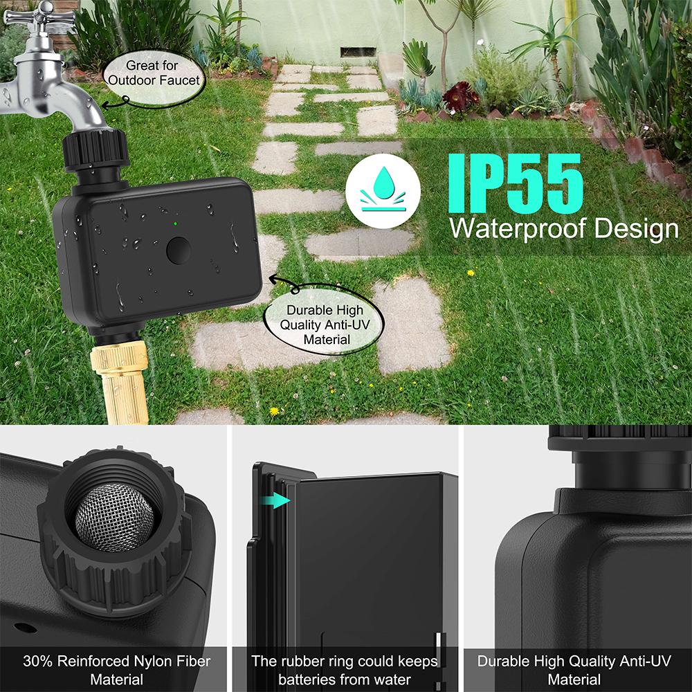 Automatic Water Timer with Gateway Dual Garden Hose Watering System Remote Sprinkler Programmer Support Alexa