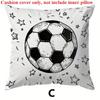 1 Pc Football Theme Throw Pillow Cover, Soft Peach Velvet Polyester Cushion Cover, Zippered & Machine Washable, Home Office Deco