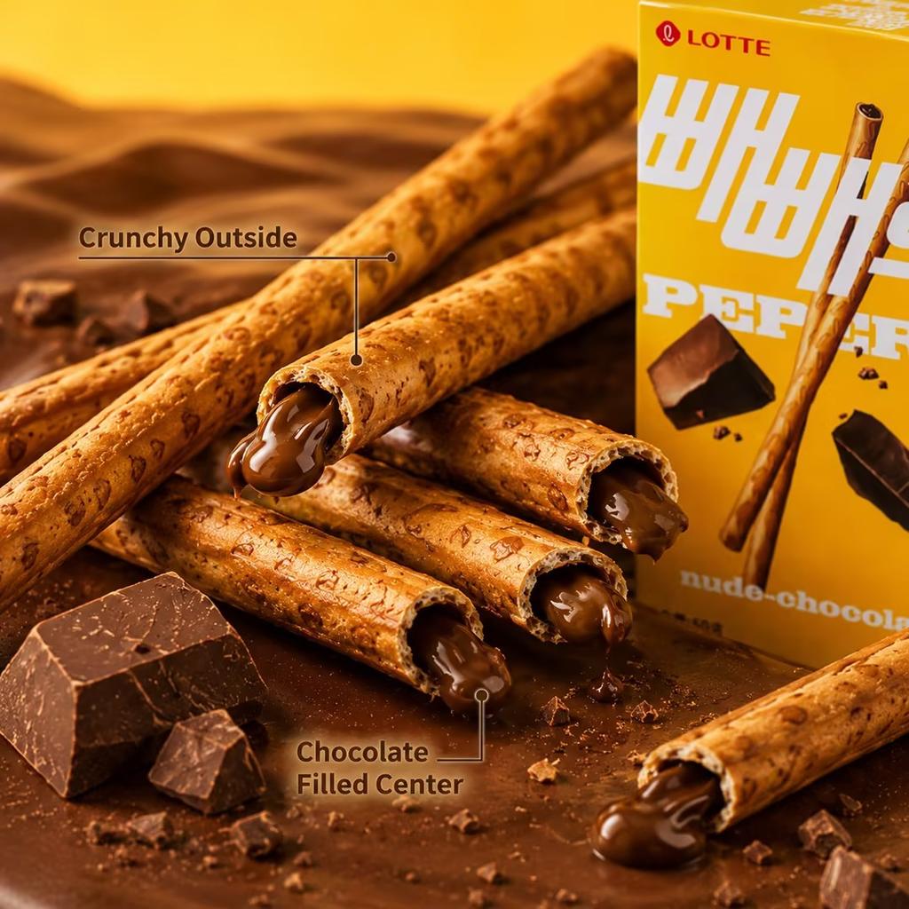 Печенье-палочки Lotte Pepero с шоколадной начинкой 45 г