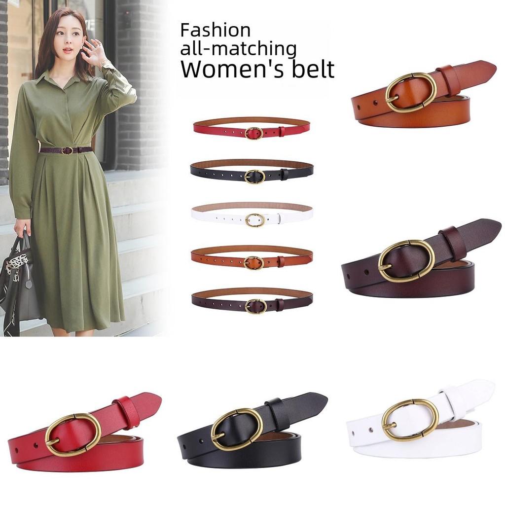 Женский ремень из натуральной кожи с металлической пряжкой для повседневной и офисной носки