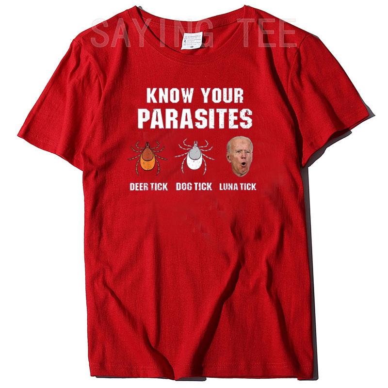 Know Your Parasites Funny Joe Biden TShirt Sarcastic Sayings Quote Jokes Graphic Tee Tops Unisex Clothing Campaign Street Outfit
