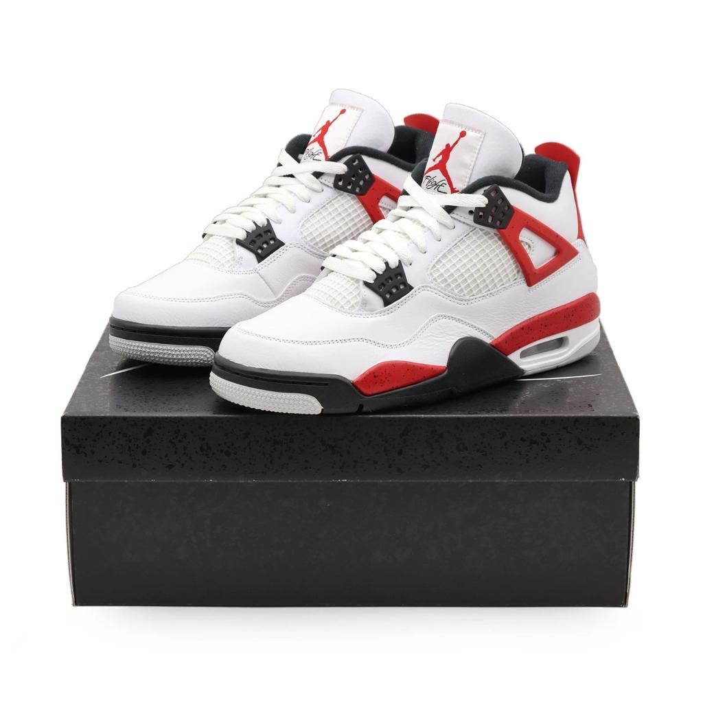 DH6927-161 Nike Air Jordan 4 Retro Red Cement Fire Black Neutral Grey (Мужской)