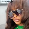 Oversized Square Shield Sunglasses Women Big Frame Luxury Brand Butterfly One-Piece Sun Glasses For Ladies Eyewear UV400