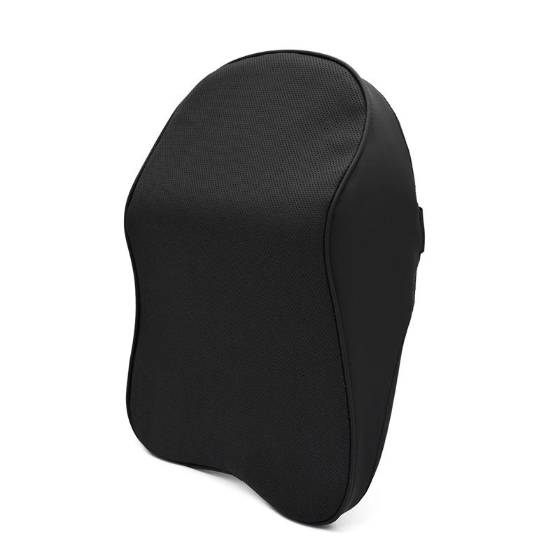 Car Neck Pillow 3D Nappa PU Leather Headrest Adjustable Head Restraint Pain Relief Travel Support Pillow Car Styling