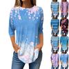 Рубашки с рукавом 3/4 для женщин, милые топы, футболки с рисунком, блузки, повседневные базовые топы больших размеров, пуловеры