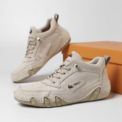 Женские ботинки большого размера с высоким верхом, женские ботинки Мартин из кожи первого слоя, осенне-зимние короткие ботинки, спортивная и повседневная обувь, универсальная кожа