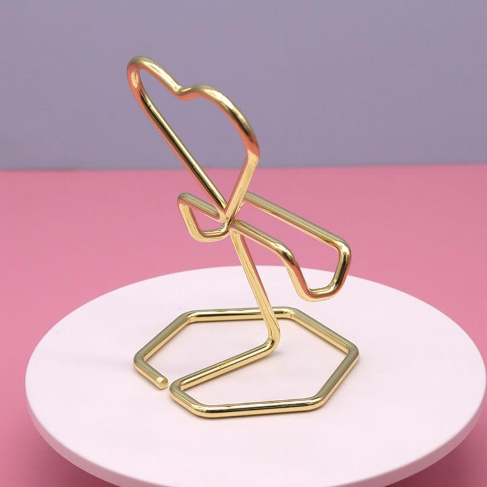 Heart-Shaped Phone Stand Metal Phone Rack Phone Accessories Business Card Stand Desktop