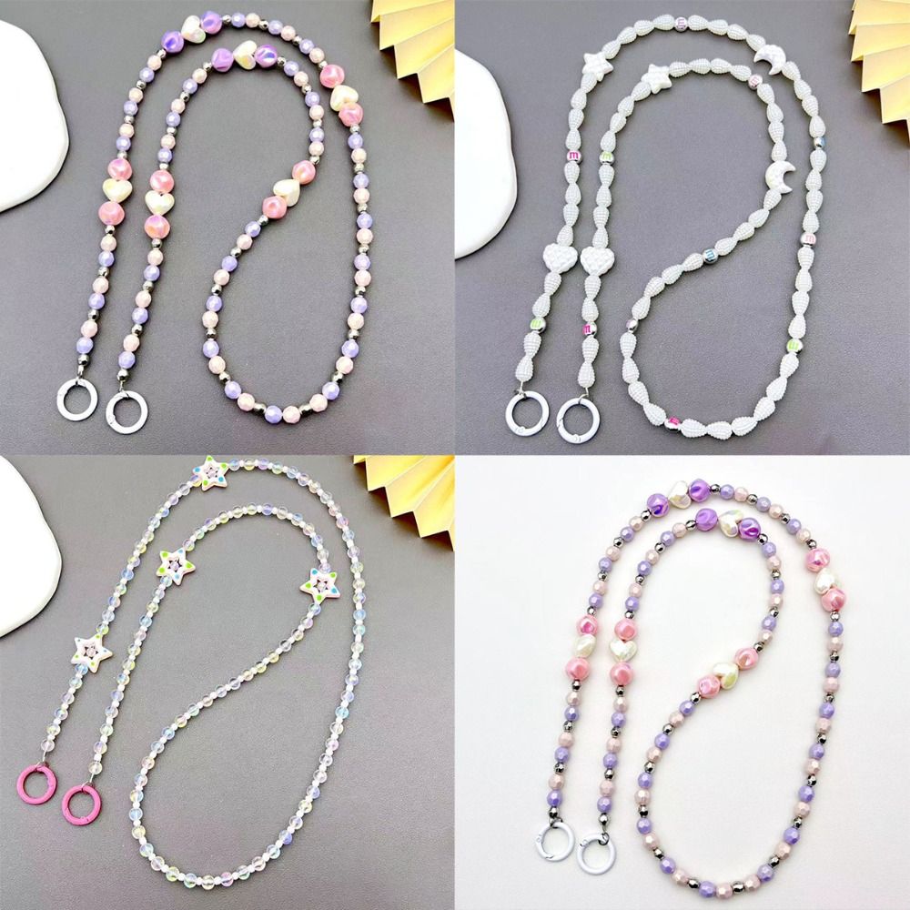 Подвесное украшение Кошелек Цепочка для ожерелья Универсальный шнурок для телефона Разноцветные бусины Ремешок для телефона Кукла