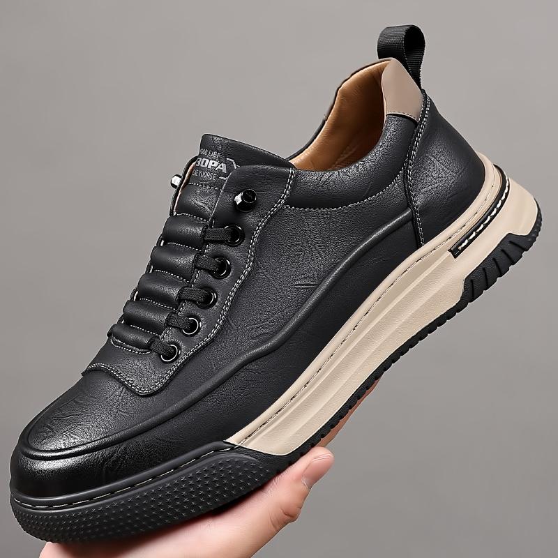 Fashion Hot Sale Lace-Up Mens Sneakers Comfortable Casual Leather Shoes Oxford Casual Flats Non-Slip Male Hiking Shoes Treking Footwear