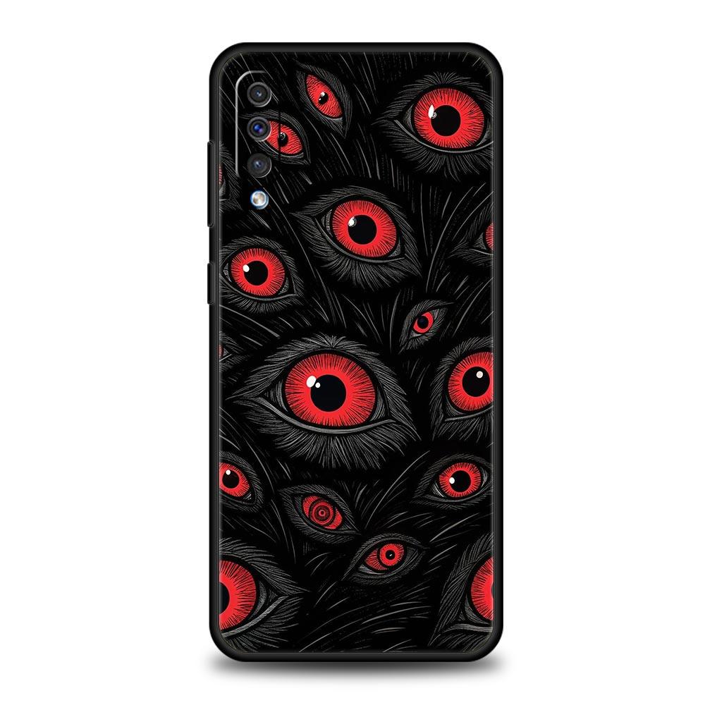 Spooky Scary Red Eye Phone Case for Samsung Galaxy A56 A36 A26 A16 A34 A24 A42 A22 A20 A12 A40 A30 A10 5G Soft TPU Cover Shell
