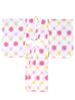 Muromachi Yukata 120 Girls Shikibu Roman Kids Yukata Retro Pattern Suitable for Height Around 120cm Snow [Kyoto St. ] (single Item) "White, Pink"