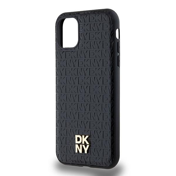 Dkny Dkhmn61Pshrpsk Iphone 11 / Xr 6.1Czarny/Black Hardcase Leather Monogram Pattern Metal Logo Magsafe