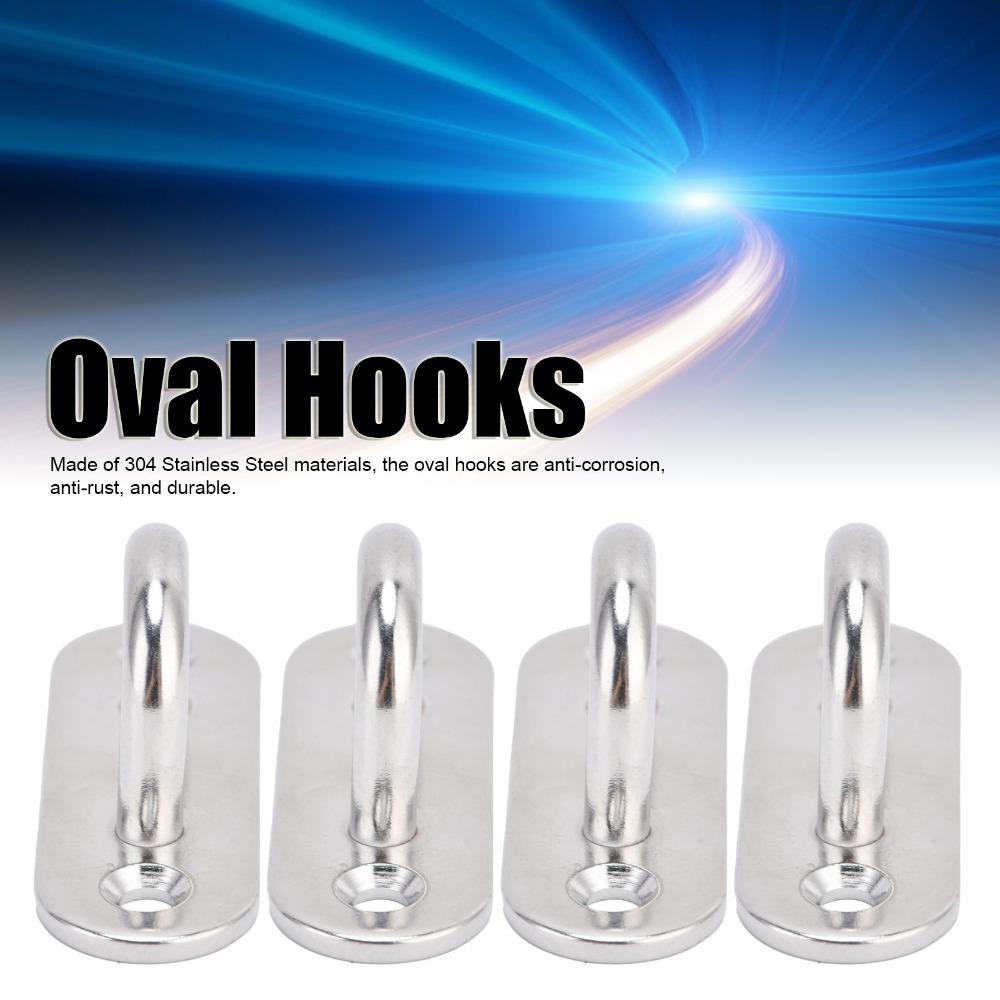 8pcs Strip Type Pad Eye Plate Enclosed Hook Wall Mount Hangers Heavy Duty Ceiling Hooks Outdoor