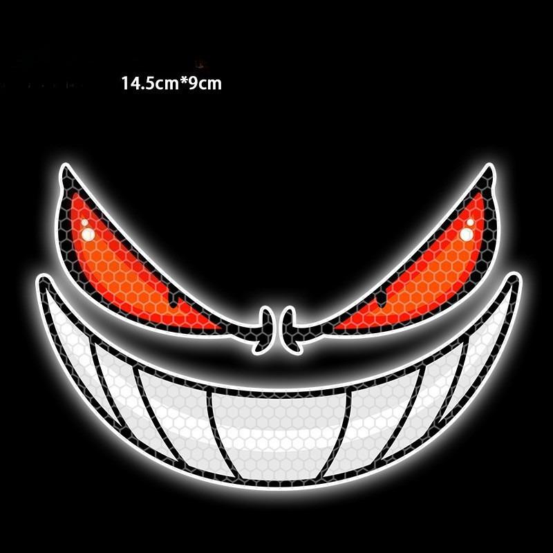 Наклейка на мотоцикл «Дьявольский глаз» для украшения передней части и боковин кузова, водонепроницаемая, светоотражающая, наклейка-глаз, задняя предупреждающая наклейка